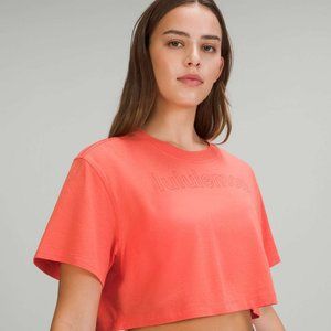 NWT Lululemon All Yours Crop Tee Graphic Warm Coral Size 2 Original: $54